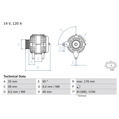 Afbeelding van Bosch Alternator/Dynamo 0 986 084 100