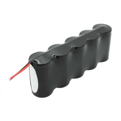Afbeelding van batterij voor noodverlichting NiCd 6.0V 4500mAh F1x5 Mono D met 200 mm kabel aan één zijde geschikt 6 V