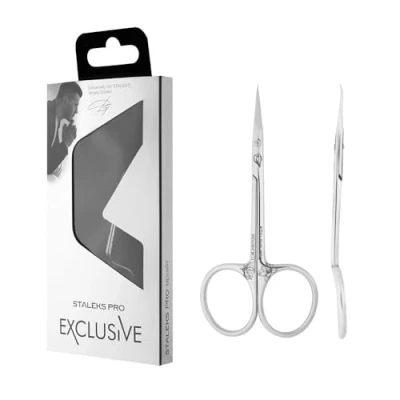 Afbeelding van STALEKS Pro Professionele nagelriemschaar met haak, roestvrij staal, magnolia, reliëf, exclusief 21/1