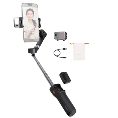 Afbeelding van hohem gimbal Smartphone iSteady V3, 3 assige stabilisator, magnetische AI Tracker vullicht, afneembare controller, ingebouwde verlengstang en tripod, opvouwbare voor live streaming vlog