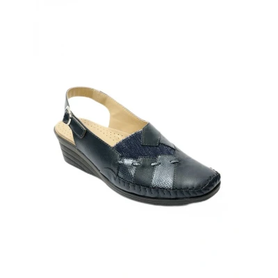 Afbeelding van Brede leren cut out sandalen