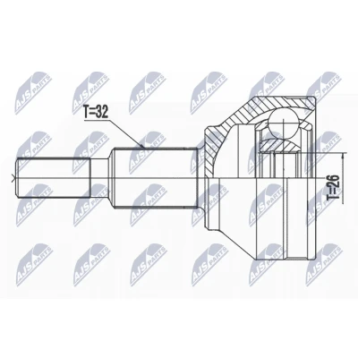 Afbeelding van Homokineet reparatie set, aandrijfas NTY NPZ CH 031