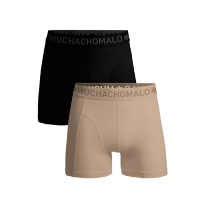 Afbeelding van MUCHACHOMALO Heren Boxers, Katoenen Effe Ondergoed, Multipack 2 Pack, Boxershorts Solid Klassieke Pasvorm, met Elastische Tailleband