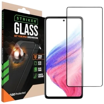 Afbeelding van Striker D3O Xtreme Impact Glass Screen Protector Black Frame Samsung Galaxy A52/A52s 5G/A53 5G
