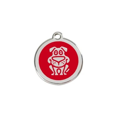 Afbeelding van Dog Red roestvrijstalen hondenpenning small/klein dia. 2 cm RedDingo