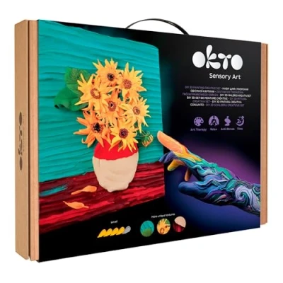 Afbeelding van Okto 3D kunstwerk Sensory Art Vincent Van Gogh SunFlowers klei artist