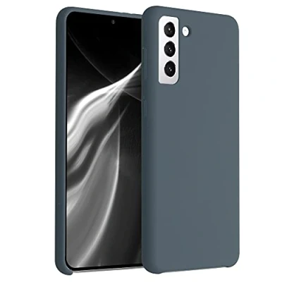 Afbeelding van kwmobile telefoonhoesje geschikt voor Samsung Galaxy S21 Plus Hoesje met siliconen coating Smartphone case in leisteen