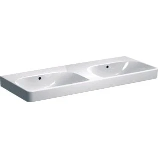 Afbeelding van Geberit Smyle Square dubbele meubelwastafel wit (120 x 48 cm) zonder