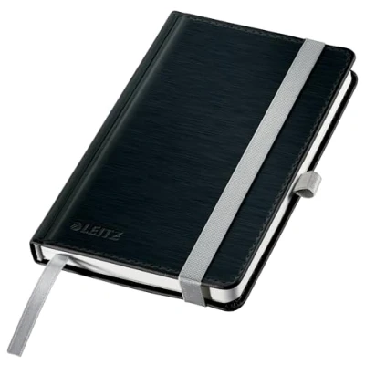 Afbeelding van Leitz 44911094 Notitieboek Geruit Satijn zwart Aantal paginas: 80 DIN A6