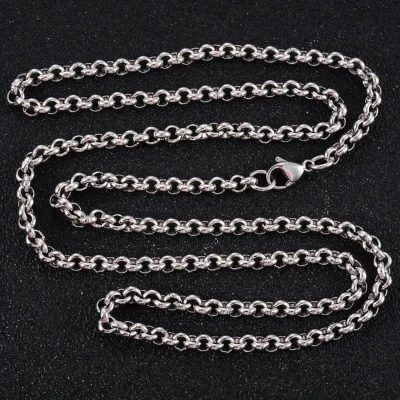 Afbeelding van Open Jasseron Ketting Staal 75cm 4mm