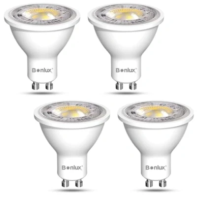 Afbeelding van Bonlux GU10 LED spotlicht, 12 V, warm wit, 3000 K, MR16 lamp, 7 W, vervangt 65 W halogeenlamp, AC V spot, 38 stralingshoek, reflectorlampen, niet dimbaar, 4 stuks