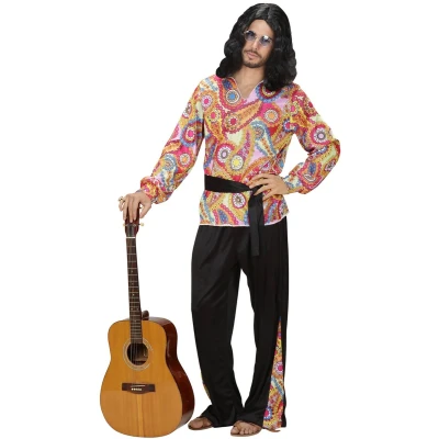 Afbeelding van Widmann Hippie Kostuum Dude Man Multicolor Medium Carnavalskleding Verkleedkleding