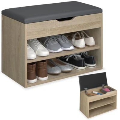 Afbeelding van tectake Schoenenbank Jasmina houtmotief SKU: 403616