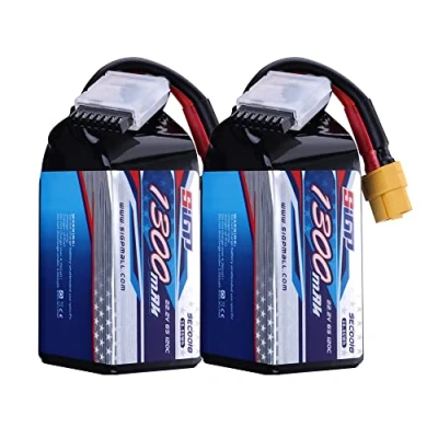 Afbeelding van SIGP 1300mAh 6S Lipo batterij 22.2V 120C Soft Pack met XT60 Connector voor RC FPV Quadcopter Vliegtuig Helikopter Racing Model Packs