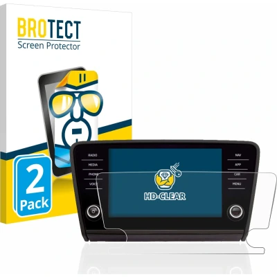 Afbeelding van BROTECT Screenprotector voor Skoda Octavia 2017 Infotainment System Folie Beschermfolie transparant (2 Stuks)