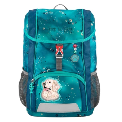 Afbeelding van Step by Rugzakset voor kinderen, met zitkussen, ergonomische mini rugzak afneembare borstband, kleuterschool, kleuterschool en vrije tijd, 13 l, Dog Basty Turquoise