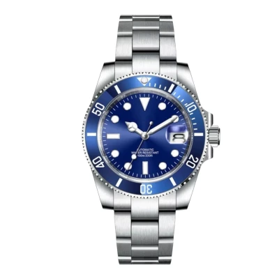 Afbeelding van Lige HerenHorloge Zilver met Blauw