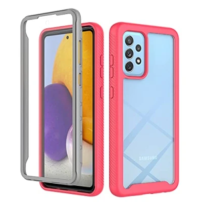 Afbeelding van XINNI Hoesje voor Samsung Galaxy A52S (A52 4G 5G) 360 graden schokbestendige beschermende allround bescherming met ingebouwde schermbeschermer robuuste bumper buitenhoes roze