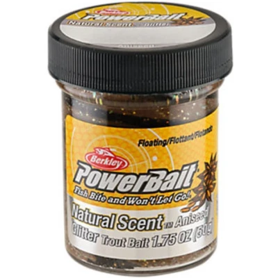 Afbeelding van Berkley Powerbait Trout Bait Anijs Scent Glitter Smaak : Black &amp; Brown