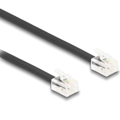 Afbeelding van Delock Telefonkabel RJ11 Stecker zu schwarz 5 m HQ prod
