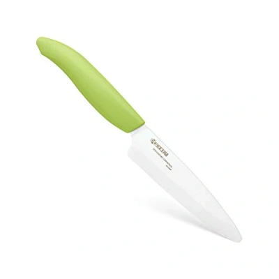 Afbeelding van Kyocera GEN GREEN Keramisch fruit en groentemes, lemmet: 11 cm, ergonomische handgreep, extreem scherp keukenmes, koksmes, professioneel mes, eenvoudig snijden van groenten