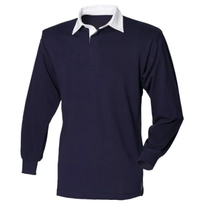 Afbeelding van Front Row Classic Rugby Shirt met lange mouwen, 14 kleuren, klein tot XXL