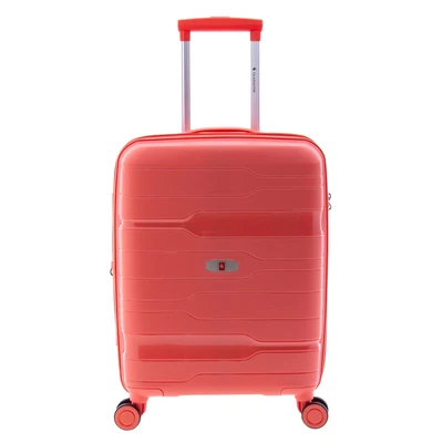 Afbeelding van Gladiator Boxing S Handbagage Koffer TSA Cijferslot 55x40x20cm Expandable tot 40 Liter Reiskoffer met Wielen Trolley Kofferslot Koraalrood