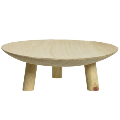Afbeelding van Decoris Fruitschaal op voet hout 30 x 10 cm