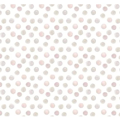 Afbeelding van Melody Jane Poppenhuis roze polka dot vlekkerig op wit miniatuur print behang 1:12 schaal