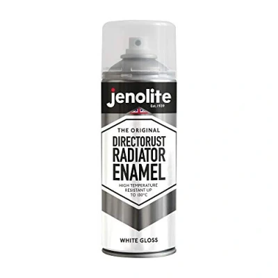 Afbeelding van JENOLITE Directeur Radiatorspray Emailverf WIT Glanzende afwerking Bestand tegen 130ºC Duurzaam, slijtvast en resistent Geen primer nodig 400 ml