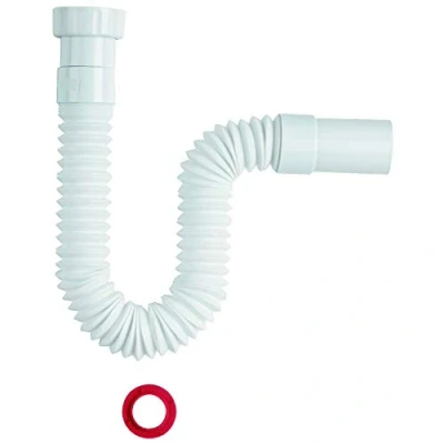 Afbeelding van Sanixa Universele afvoersifon flex 1 1/2&quot; inch naar 40/50 mm sifon keuken gootsteen badkamer wastafel afvoer flexibel