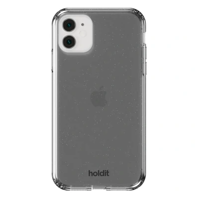 Afbeelding van Holdit Hoesje Geschikt voor iPhone 11 / Xr Glitter Case zwart