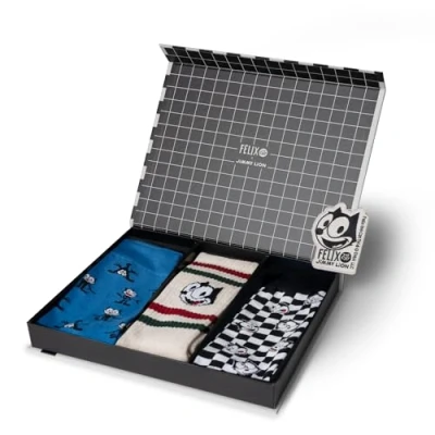 Afbeelding van Jimmy Lion giftbox 3P sokken felix The cat multi (Felix Cat) 41 46