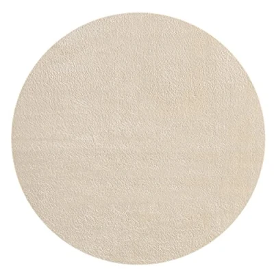Afbeelding van Mia&#039;s Teppiche Olivia Tapijt woonkamer beige 120x120 cm rond modern zacht effen pluizig laagpolig (19 mm) antislip wasbaar tot 30 graden, 100% polyester, 15