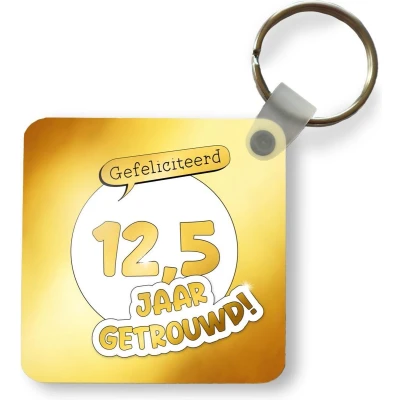 Afbeelding van Sleutelhanger Uitdeelcadeautjes Trouwen Spreuken 12 5 jaar getrouwd Quotes Plastic