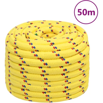 Afbeelding van vidaXL Boottouw 20 mm 50 m polypropyleen geel