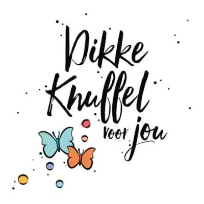 Afbeelding van Wenskaart Dikke Knuffel voor jou Beterschapskaart 1 Stuk Wit Vlinder