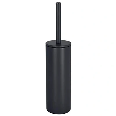 Afbeelding van Spirella Luxe Toiletborstel in houder Cannes zwart metaal 40 x 9 cm met binnenbak Toiletborstels