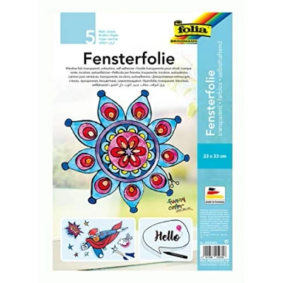 Afbeelding van folia 450230/5 raamfolie kleurloos, zelfklevend, ca. 23 x 33 cm, 5 vellen ideaal als sjabloongebogen voor raamfoto&#039;s, Window Color