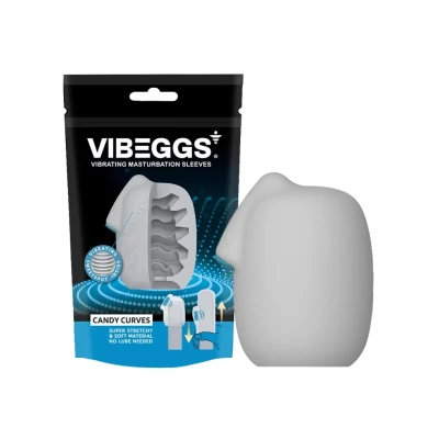 Afbeelding van VIBEGGS Candy Curves Vibrerende Masturbatie Sleeve èn Vinger Vibrator Wit