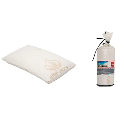 Afbeelding van Aloë reiskussen, traagschuim, 45 x 25 cm, polyester, wit