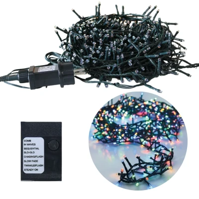 Afbeelding van Cheqo® Kerstboomverlichting Clusterverlichting Kerstlampjes Led Verlichting Kerstverlichting voor Binnen en Buiten 560 LED&#039;s 11 Meter Multicolor
