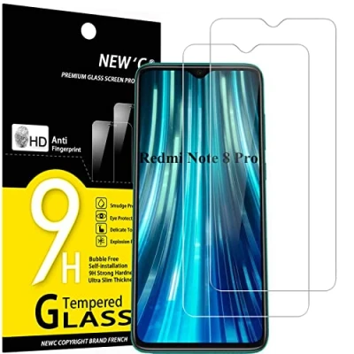 Afbeelding van NEW&#039;C 2 Stuks, Screen Protector voor Xiaomi Redmi Note 8 Pro, 9, Gehard Glass Schermbeschermer Film 0.33 mm ultra transparant, resistent