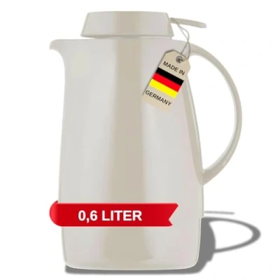 Afbeelding van Helios Servitherm Kunststof thermoskan, wit, 0,6 liter