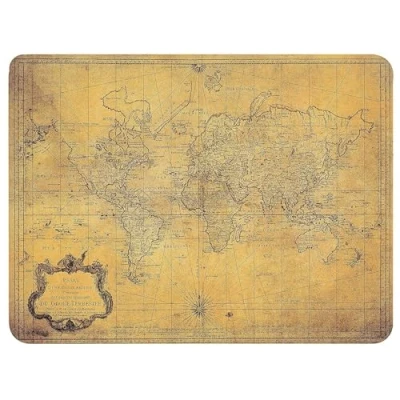 Afbeelding van Silent Monsters Muismat Grootte S (24 x 20 cm), Mouse Pad Design: Wereldkaart, Laser Besnoeiing Rand, voor Bureau en Gaming, Mousepad Antislip rubberen basis