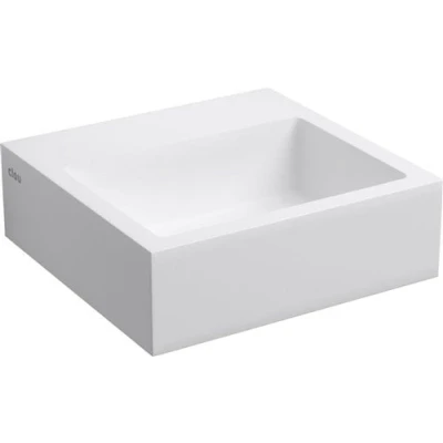 Afbeelding van Fontein Clou Flush 1 28x27x9cm Aluite Mat Wit (Met Voorbewerkt Kraangat)