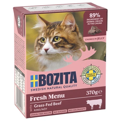 Afbeelding van Bozita Tetra Stukjes in Gelei 6 x 370 g Kattenvoer met Rundergehakt