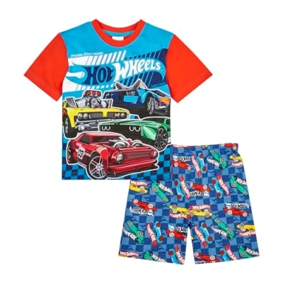 Afbeelding van Hot Wheels Jongens Pyjama Auto Pjs Set, Autocadeaus voor Jongens, Rood, 6 7 Jaren