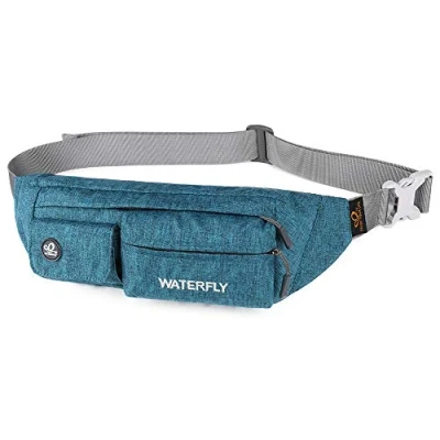 Afbeelding van Waterfly Heuptas voor heren en dames, heuptas, geschikt wandelen, klimmen, hardlopen, reizen, pauwblauw, S