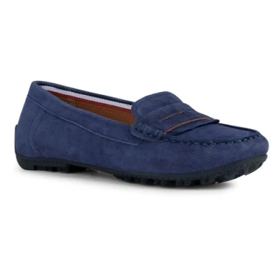 Afbeelding van Geox D Kosmopolis + GRIP Mocassins, Dames, Maat: 39, Navy Veloursleer